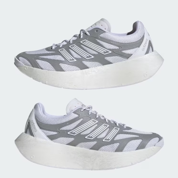 Adidas White and Gray Adizero Aruku Athletic Shoes - Picture 2 of 7